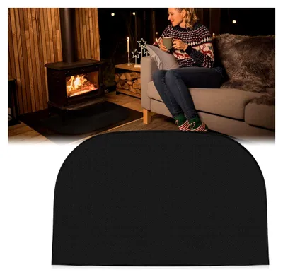Produktbild von Funken-Schutzplatte für Kaminofen, feuerfeste Matte, Bodenschutzmatte für Kaminofen, Unterlage zum Schutz des Bodens vor Funken (50×80 cm)
