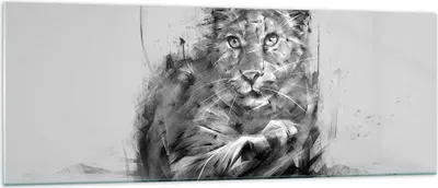 Produktbild von Bilder auf glas - Tier Abstraktion - 140x50cm - Glasbilder - Wandbilder - Kunstdruck - zum Aufhängen bereit - Wanddekoration aus Glas - Glas Bilder - Wandbild auf Glas - Einteilig - GAB140x50-3850