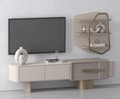 Immagine prodotto di Mobile TV moderno, colore beige, ampio spazio contenitivo, design elegante