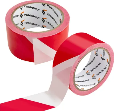 Obrázok produktu pre Výstražná páska Vergionic červená biela 5 cm 100 m dlhá stavebná páska Bhp