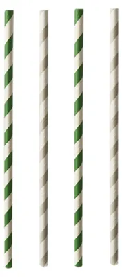 Produktbild von 25 Papstar Trinkhalme, Papier Ø 6 mm, 20 cm farbig sortiert Stripes 87674