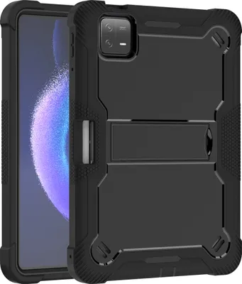 Immagine prodotto di Custodia per Xiaomi Pad 6 / Pad 6 Pro, robusta custodia ibrida protettiva per tablet con supporto nero
