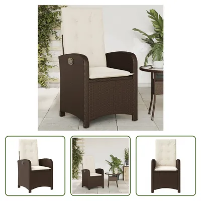 Produktbild von The Living Store Gartensessel Verstellbar mit Kissen Braun Poly Rattan