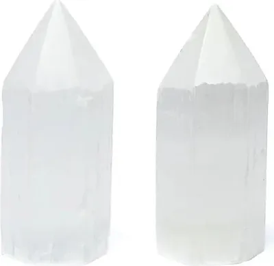 Produktbild von Selenit-Obelisk – ±10 x 45 cm, Packung mit 2 Stück – ± 10 x 4,5 cm