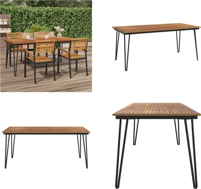 Produktbild von vidaXL Gartentisch Haarnadel Tischbeine 180x90x75 cm Akazie Massivholz - Gartentisch - Gartentische - Außentisch - Terrassentisch