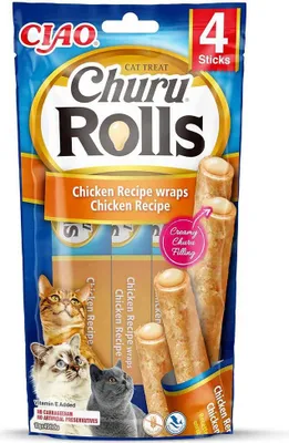 Produktbild von Churu Rolls Hähnchenrezept Katzenleckerli 10g 4 Einheiten Braun  Braun One Size