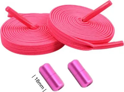 Elastische Schnürsenkel mit bunten Metallkapseln - in Pink