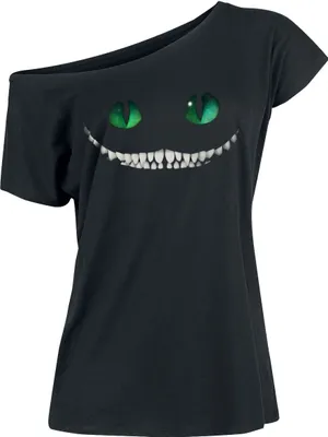 Produktbild von Alice im Wunderland T-Shirt Damen Grinsekatze schwarz XXL