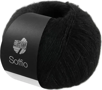 Produktbild von Lana Grossa SOFFIO 25 g flauschiges Lace-Garn aus Wolle mit Kaschmiranteil 215m Farbe 020 - Schwarz