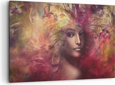 Produktbild von Bild auf Leinwand - Leinwandbild - frau gesicht - 120x80cm - Wand Bild - Wanddeko - Wandbilder - Leinwanddruck - Bilder - Kunstdruck - Wanddekoration - Leinwand bilder - Wandkunst - AA120x80-3736