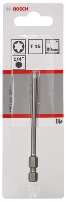 Obrázek produktu pro Bosch 2 607 001 650, 1 kusů, Torx, T15, Ocel, 89 mm, 25,4 / 4 mm (1 / 4")