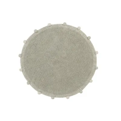 Produktbild von Baumwollteppich Bubbly olivgrün Ø 120 cm