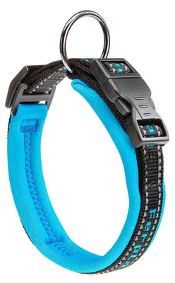 Produktbild von Ferplast Hundehalsband Sport Dog, gepolstertes Nylon, verstellbar, reflektierend, Größe 2 cm (33-43 cm), blau