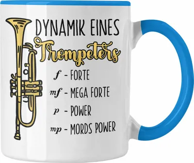 Produktbild von Trendation - Lustige Trompete Tasse Geschenk für Trompeten-Spieler (Blau)