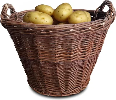 Immagine prodotto di Naturale Cesto In Vimini Ø 45 cm Stabile Con Manici Cestino Multiuso Per Frutta Verdura Foglie Legna Giardino