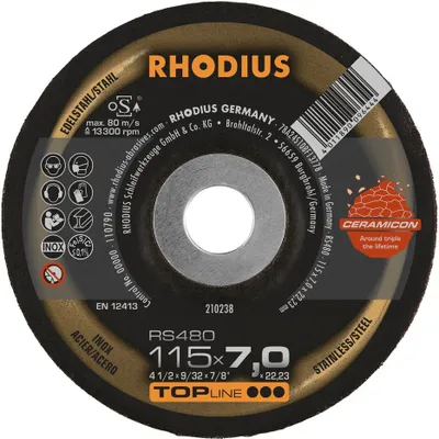 Produktbild von Rhodius Schruppscheibe RS480 115 x 7,0 mm Inox (Inh. 25 Stück)