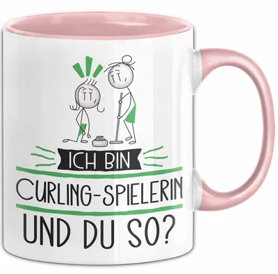 Produktbild von Curling-Spielerin Tasse Geschenk Ich Bin Curling-Spielerin Und Du So Geschenkidee Lustiger Spruch Becher (Rosa)