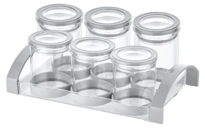 Produktbild von Gewürzbehälter aus Kunststoff mit Tablett (6-tlg, 3x0,45L, 3x0,65L)