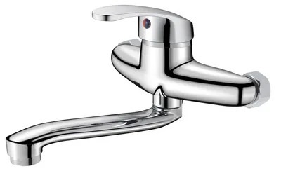 Wandkraan 20 cm 360° drehbar, Kupfer, verchromt, silber