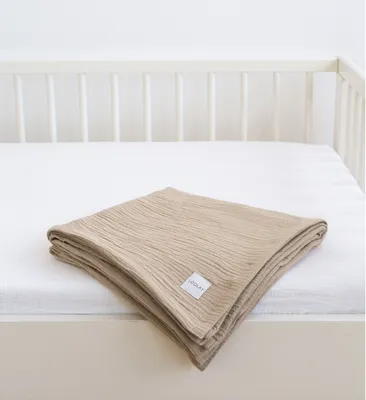 Produktbild von Musselin Decke 150x200 cm BEIGE – EINLAGIG 100% Baumwolle