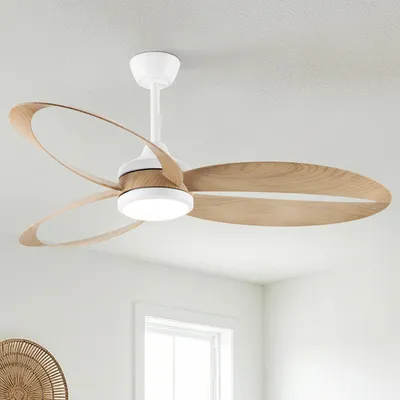 Produktbild von Parrot Uncle Deckenventilator mit LED, 107cm, Weiß/Holzoptik, Fernbedienung