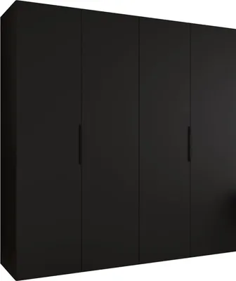 Produktbild von MEBLE KRYSPOL, Kleiderschrank, Schrank 200 cmx202x52, Schwarz, Schwarz