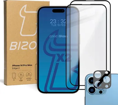 Produktbild von 2x Glas + BIZON Kameraobjektiv für iPhone 14 Pro Max