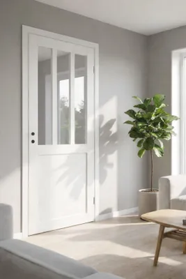 Immagine prodotto di Blocco porta officina rivestito di bianco Larghezza 83 Larghezza Spingitore sinistro