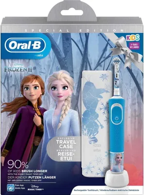 Produktbild von Oral-B Kids Frozen II, Kind, Rotierende Zahnbürste, Sensibel, Blau, Weiß, 2 min, Extra weich
