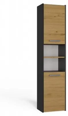 Produktbild von Topeshop S40 ANTRACYT/ARTISAN, Frei stehend, 6 Regale, 2 Tür(en), Partikelbord, Matt, Drehtür