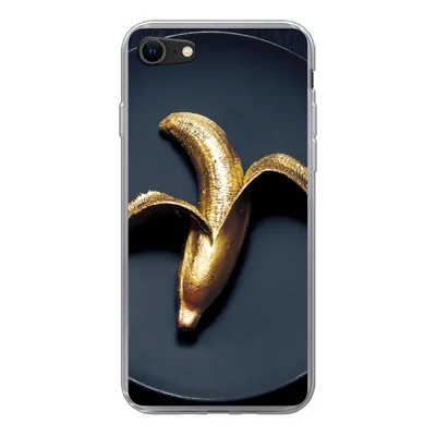 Produktbild von MuchoWow® Handyhülle Schutzhülle Hülle für iPhone 8 Goldene Banane auf dunklem Hintergrund Silikon Softcase Handy Hülle - Schutzhaube