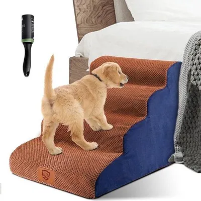 Produktbild von Famanu Hundetreppe für Sofa - Waschbarer Plüschbezug, rutschfeste Stufen