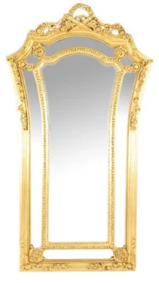 Immagine prodotto di Specchio da parete in stile barocco "Casa Padrino Luxus", finitura oro veneziano, 210 x 115 cm – Specchio massiccio in oro, stile barocco