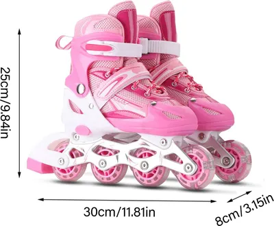 Produktbild von Einstellbare beleuchtete Inline-Skates mit leuchtenden Rädern für Kinder und Erwachsene für Mädchen und Jungen, Männer und Frauen