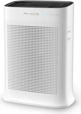 A white Rowenta air purifier with a black top.