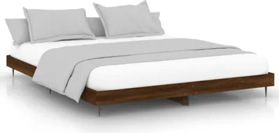 Produktbild von vidaXL Bettgestell ohne Matratze Braun Eichen-Optik 200x200 cm