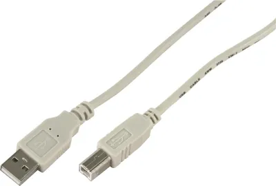 Produktbild von USB-Kabel McPower, 2.0, A-Stecker > B-Stecker, 1,8m, grau