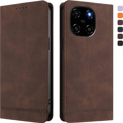 Produktbild von Hülle für Blackview Color 6, Retro Kunstleder Ständer Klapphülle mit Kartenfächer und Magnetische Braun