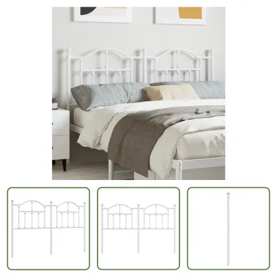 Produktbild von The Living Store Kopfteil Metall Weiß 135 cm
