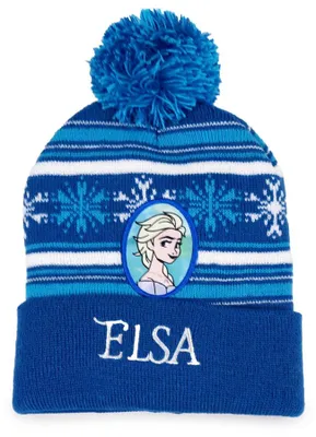 Produktbild von Disney Die Eiskönigin Elsa Bommelmütze für Kinder, Blau, 52 oder 54 cm - 52, Blau