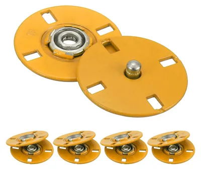 Produktbild von Knopfset – 5 Stück unsichtbare Metallknöpfe (Gelb, 25 mm)
