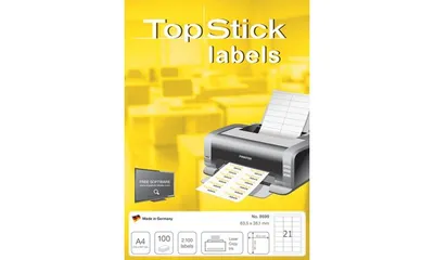 Produktbild von TOP STICK Universal-Etiketten, 199,6 x 143,5 mm, weiß