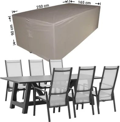 Produktbild von Raffles Covers Wetterschutz für Gartenmöbel Sitzgruppe 250 x 165 H: 90 cm | Atmungsaktiv | Wasserdicht | UV-beständig | Elastischer Kordelzug