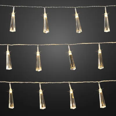 Produktbild von 24-tlg. LED-Lichterkette mit Kristallzapfen