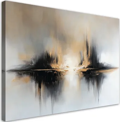 Produktbild von Leinwandbild Beige Grau Abstrakt 100x70 Feeby Beige bild für die wand bereit zum aufhängen