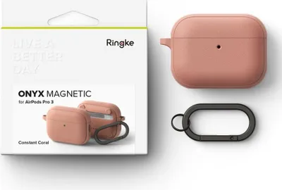 Image de Étui de protection pour AirPods Pro 3, Ringke Onyx Magnetic avec MagSafe, rose foncé