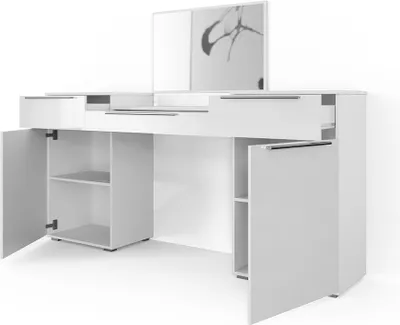 Obrázok produktu pre Toaletný stolík Vicco Lilli, 190 cm, biely vysoký lesk