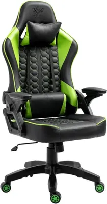 Obrázek produktu pro Židle Kraken Ergonomická kancelářská židle Feyton, židle k psacímu stolu, otočná židle, herní židle, herní židle, do 130 kg, černá/zelená