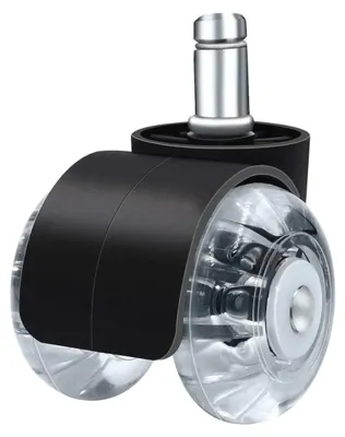 Immagine prodotto di Set da 5 rotelle per sedie da ufficio - Rotelle per mobili - Ø 3,8 cm - Rotelle doppie - Per pavimenti duri - Rotazione a 360° - Silenziosa