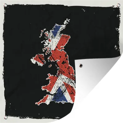 Produktbild von MuchoWow® 50x50 cm Outdoor-Poster Gartendeko Sichtschutz Garten Poster für den Garten  Illustration der britischen Flagge in Form des Vereinigten Königreichs